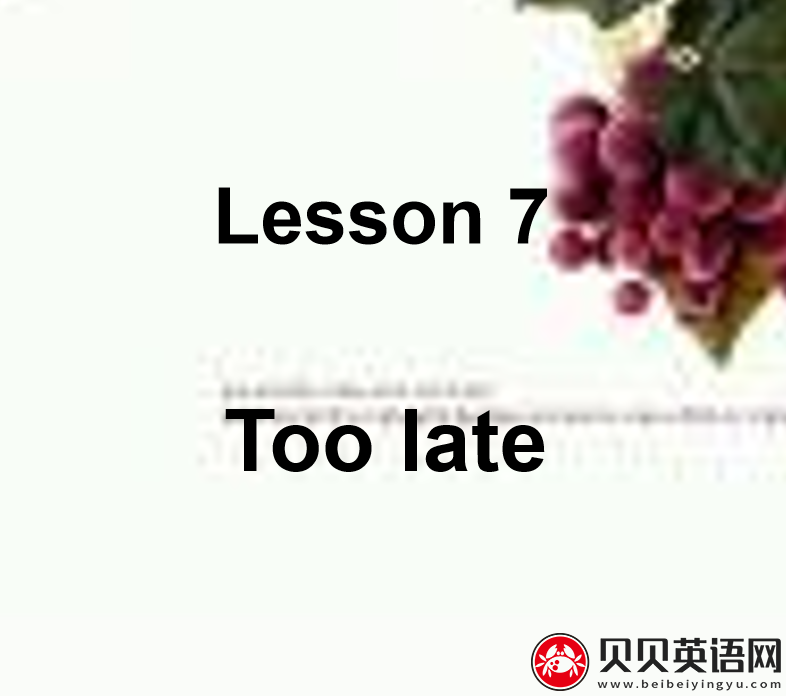 新概念英语二册  Lesson7 Too late第（5）套免费PPT课件下载