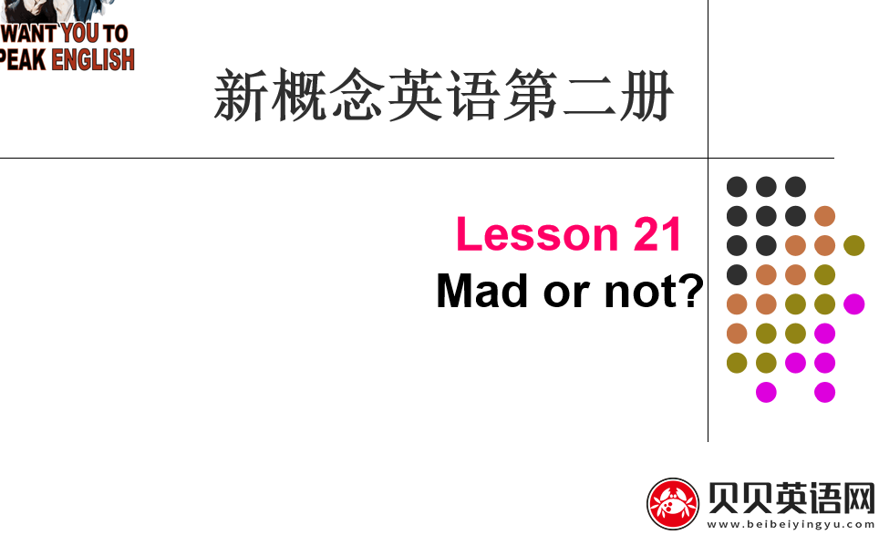 新概念英语二册 Lesson21 Mad or not? 第（3）套免费课件