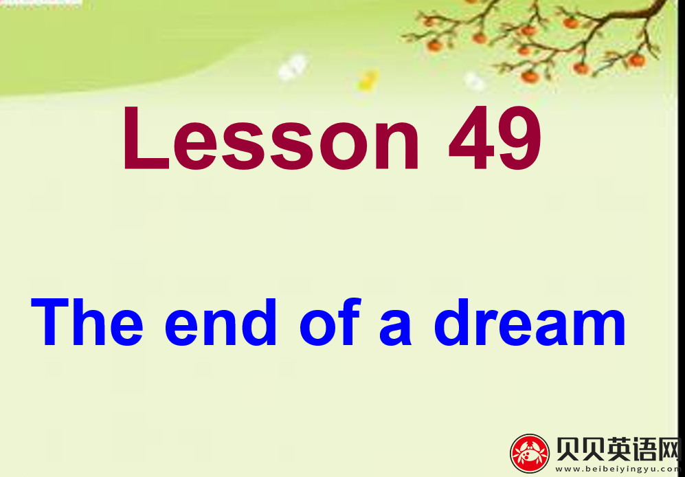 新概念英语二册 Lesson49 The end of a dream 第（2）套PPT课件