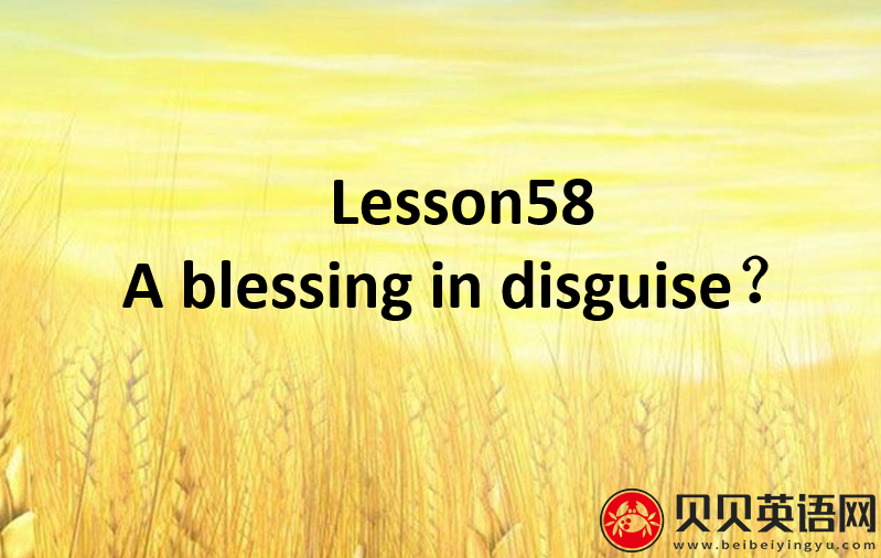 新概念英语二册 Lesson58 A blessing in disguise? 第（2）套PPT课件