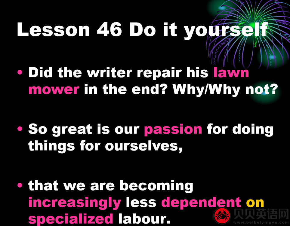  新概念英语三册 Lesson46 Do it yourself第（1）套课件下载