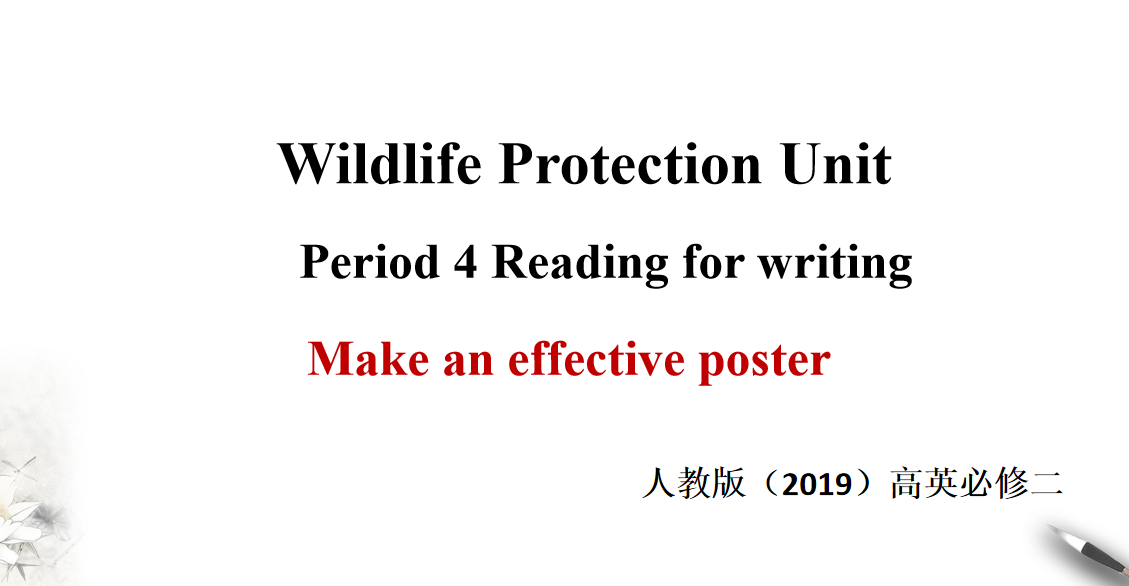 人教版高中英语必修第二册Unit 2 Wildlife Protection Period 4 课件